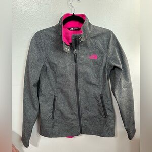 The North Face Calentito 2 Jacket Windwall Fleece Lined Gray Womens Medium Grey